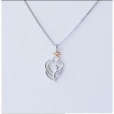 Small Angel Necklace with Rhodium Plating 